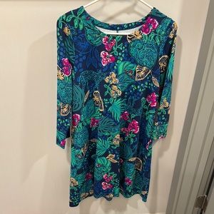 Lilly Pulitzer Green and Blue Solia UPF 50+ Dress